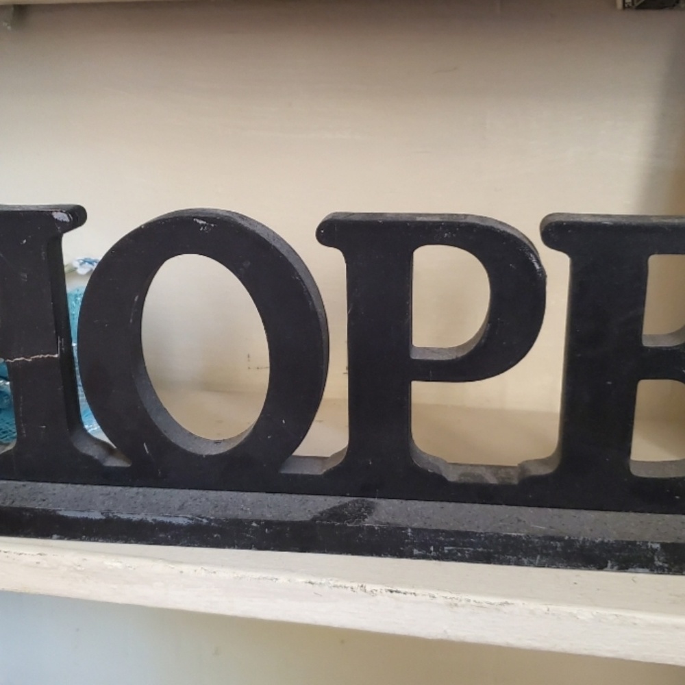 Hope stand, tray, family gathers here